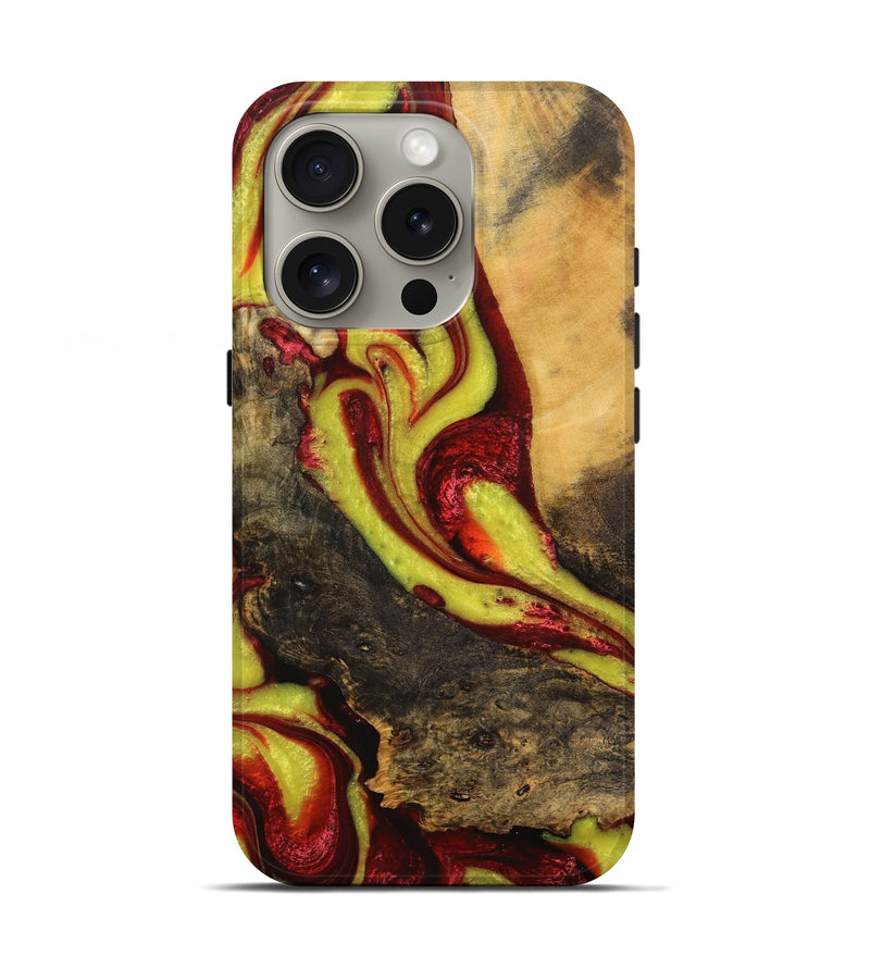 iPhone 16 Pro Wood Live Edge Phone Case - Chyna (Red, 727201)