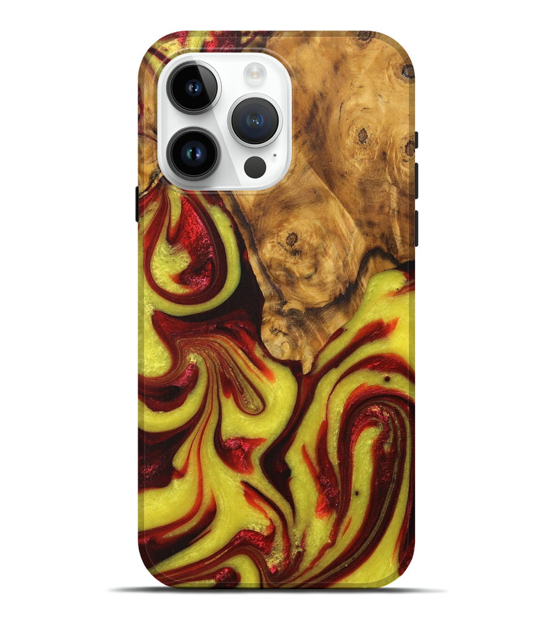 iPhone 15 Pro Max Wood Live Edge Phone Case - Nickie (Red, 727213)