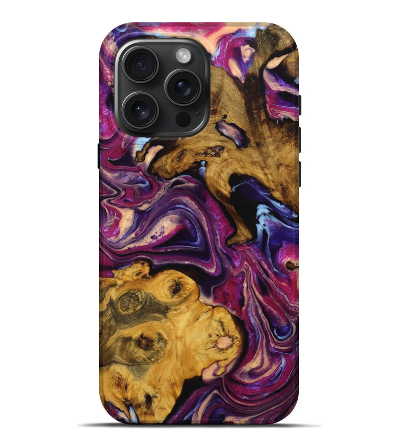 iPhone 16 Pro Max Wood Live Edge Phone Case - Devaughn (Purple, 727242)