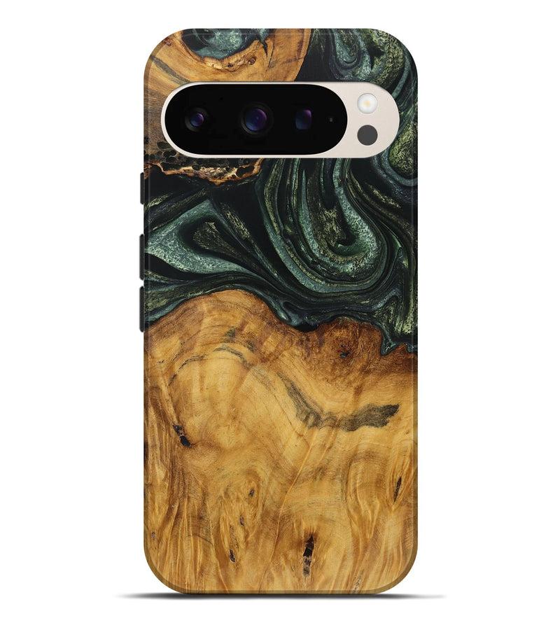 Pixel 9 Pro XL Wood Live Edge Phone Case - Diahann (Green, 727694)