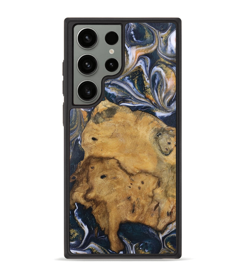Galaxy S23 Ultra Wood Phone Case - Liuka (Teal & Gold, 728038)