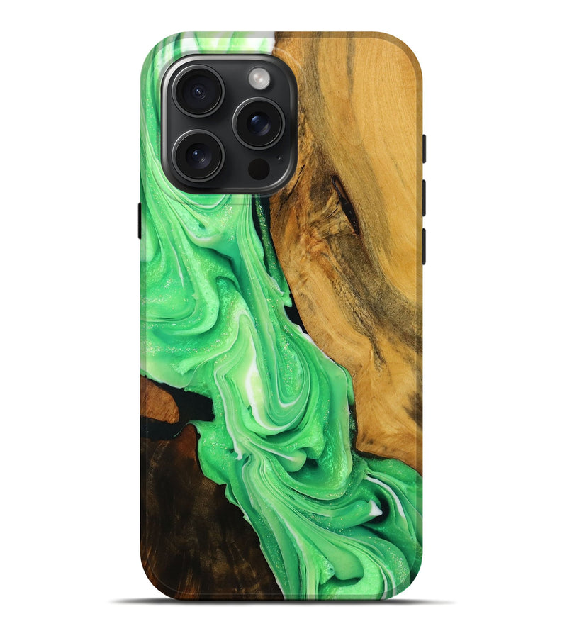 iPhone 16 Pro Max Wood Live Edge Phone Case - Esko (Green, 728159)