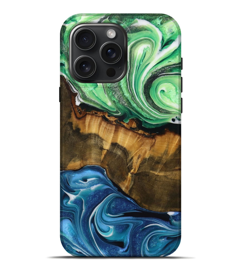 iPhone 16 Pro Max Wood Live Edge Phone Case - Treena (Ombre, 728164)