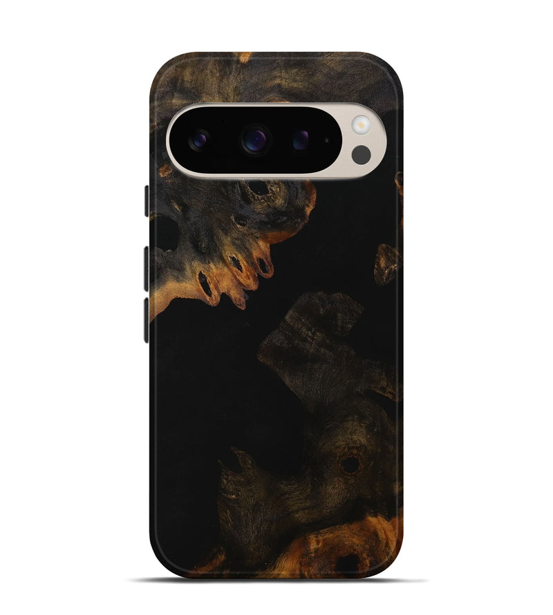 Pixel 9 Pro Wood Live Edge Phone Case - Roxann (Pure Black, 728168)