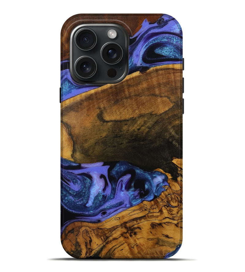 iPhone 16 Pro Max Wood Live Edge Phone Case - Wayland (Purple, 728169)