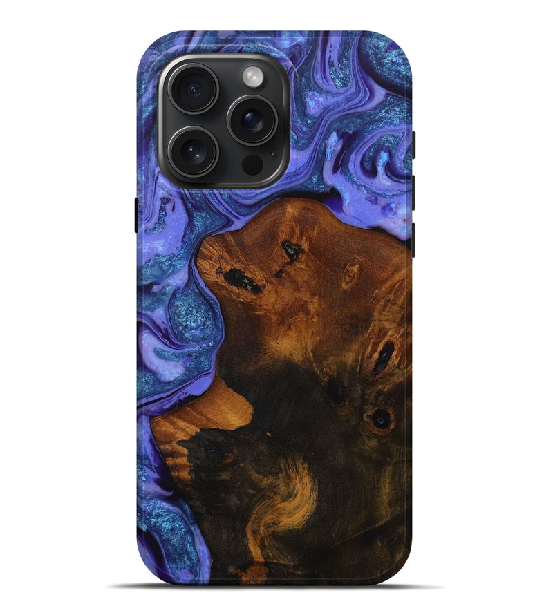 iPhone 16 Pro Max Wood Live Edge Phone Case - Elder (Purple, 728170)