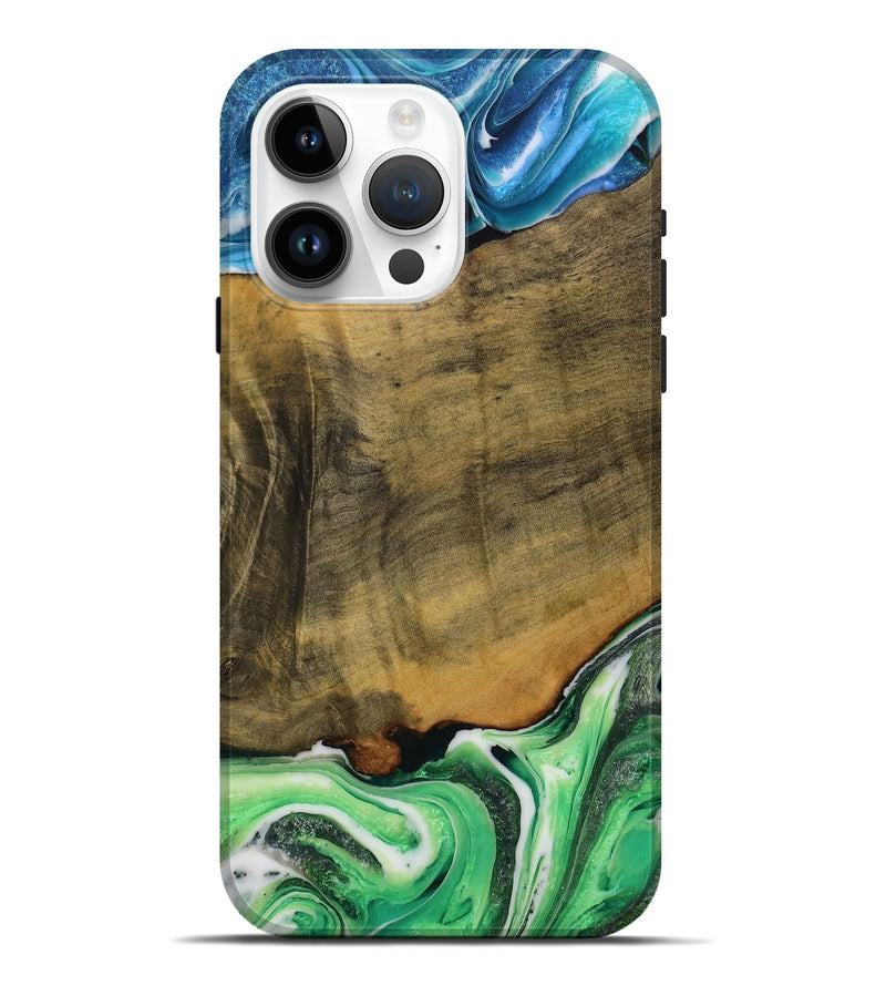 iPhone 15 Pro Max Wood Live Edge Phone Case - Delphinia (Ombre, 728176)