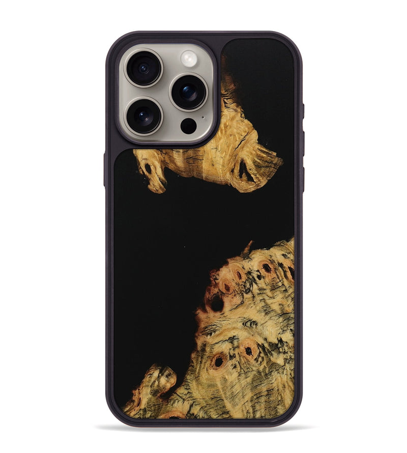 iPhone 15 Pro Max Wood Phone Case - Caden (Pure Black, 728279)