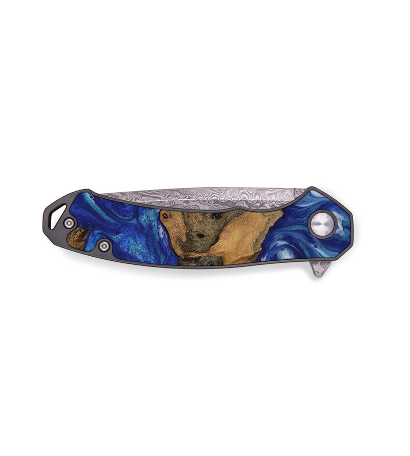 EDC Wood Pocket Knife - Wash (Blue, 728311)