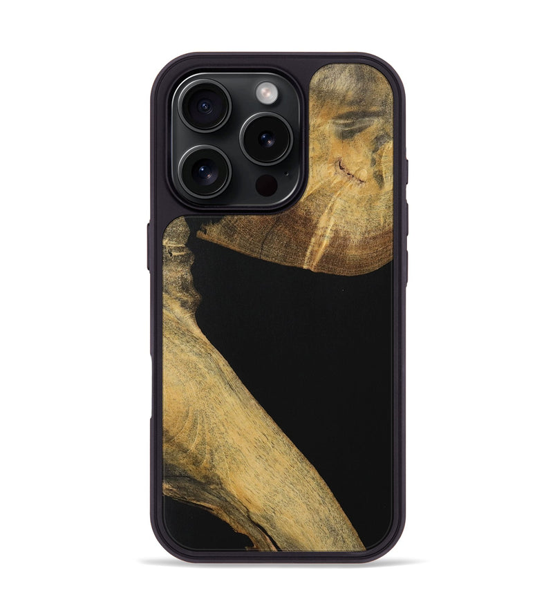 iPhone 16 Pro Wood Phone Case - Hellen (Pure Black, 728380)