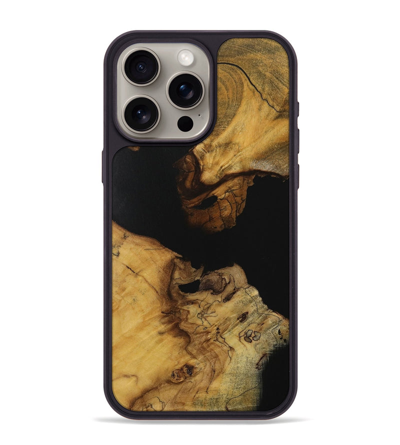 iPhone 15 Pro Max Wood Phone Case - Nikoletta (Pure Black, 728385)