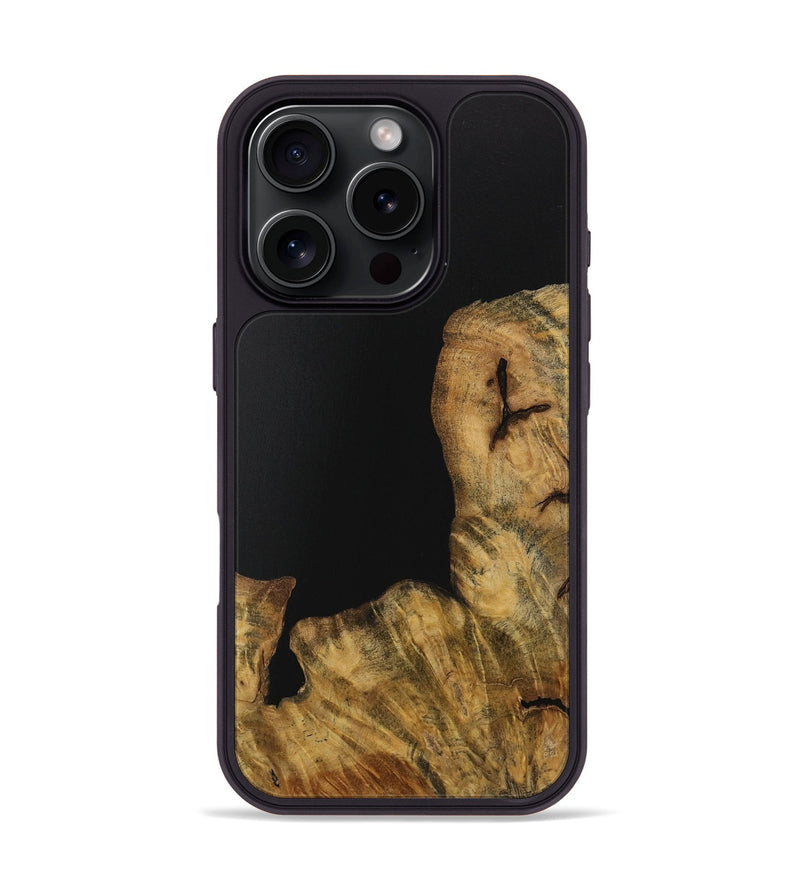 iPhone 16 Pro Wood Phone Case - Kadin (Pure Black, 728402)