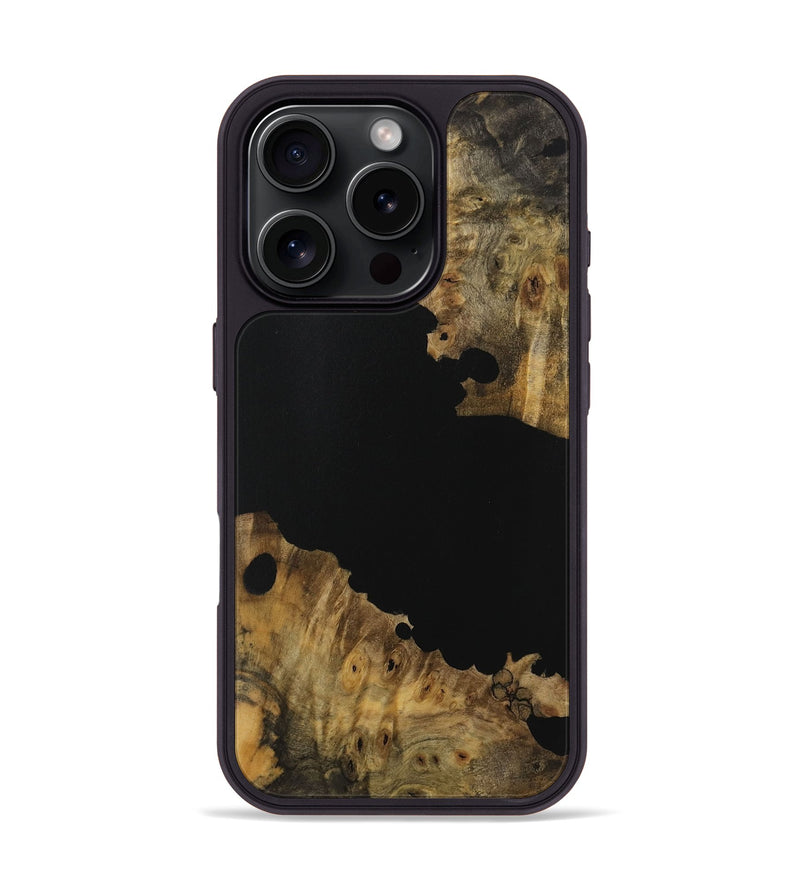 iPhone 16 Pro Wood Phone Case - Shedrick (Pure Black, 728416)