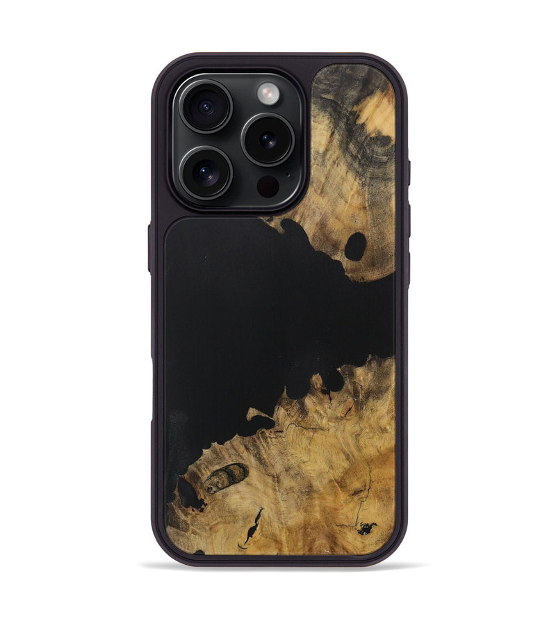 iPhone 16 Pro Wood Phone Case - Breanne (Pure Black, 728477)