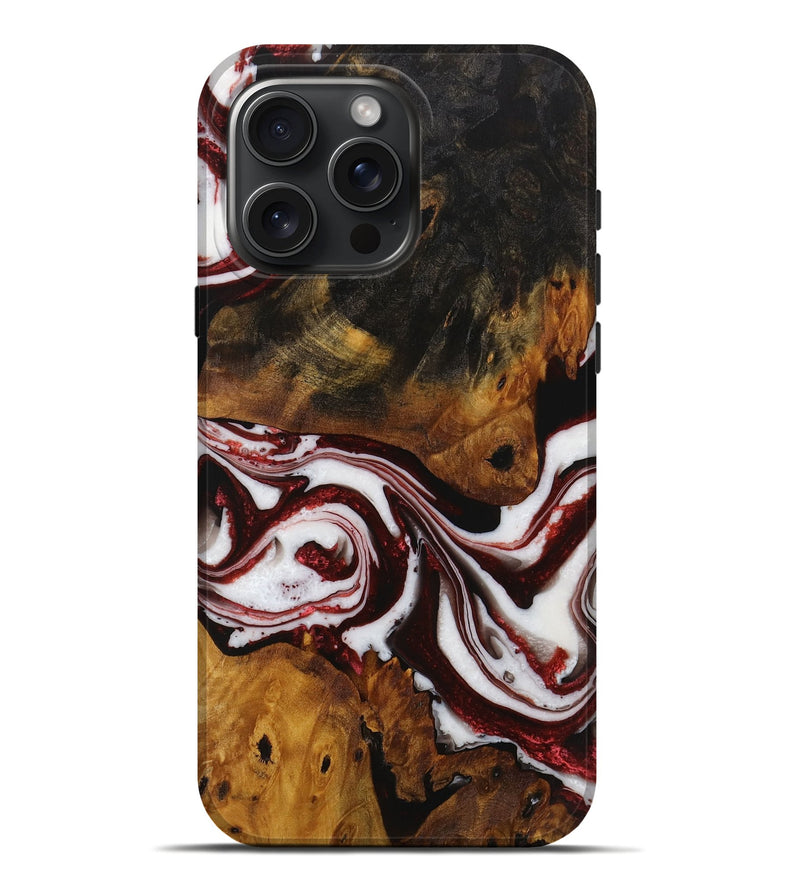 iPhone 16 Pro Max Wood Live Edge Phone Case - Benson (Red, 728525)