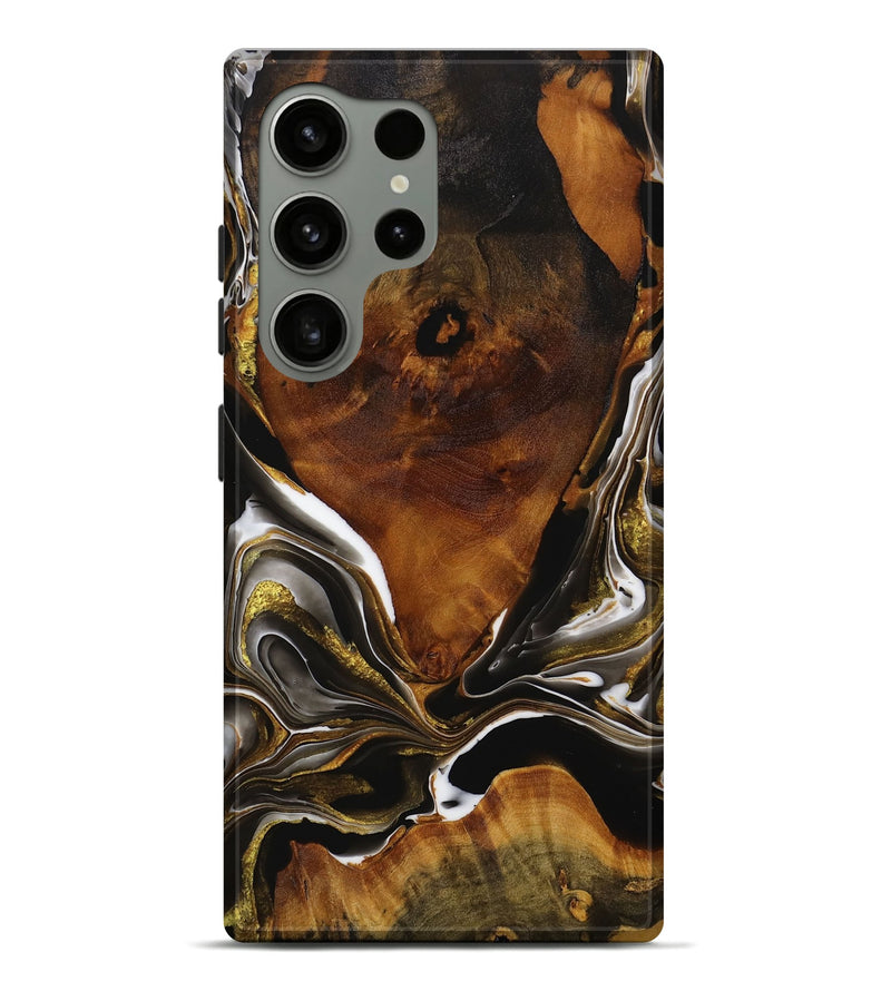 Galaxy S24 Ultra Wood Live Edge Phone Case - Priscilla (Black & White, 728530)