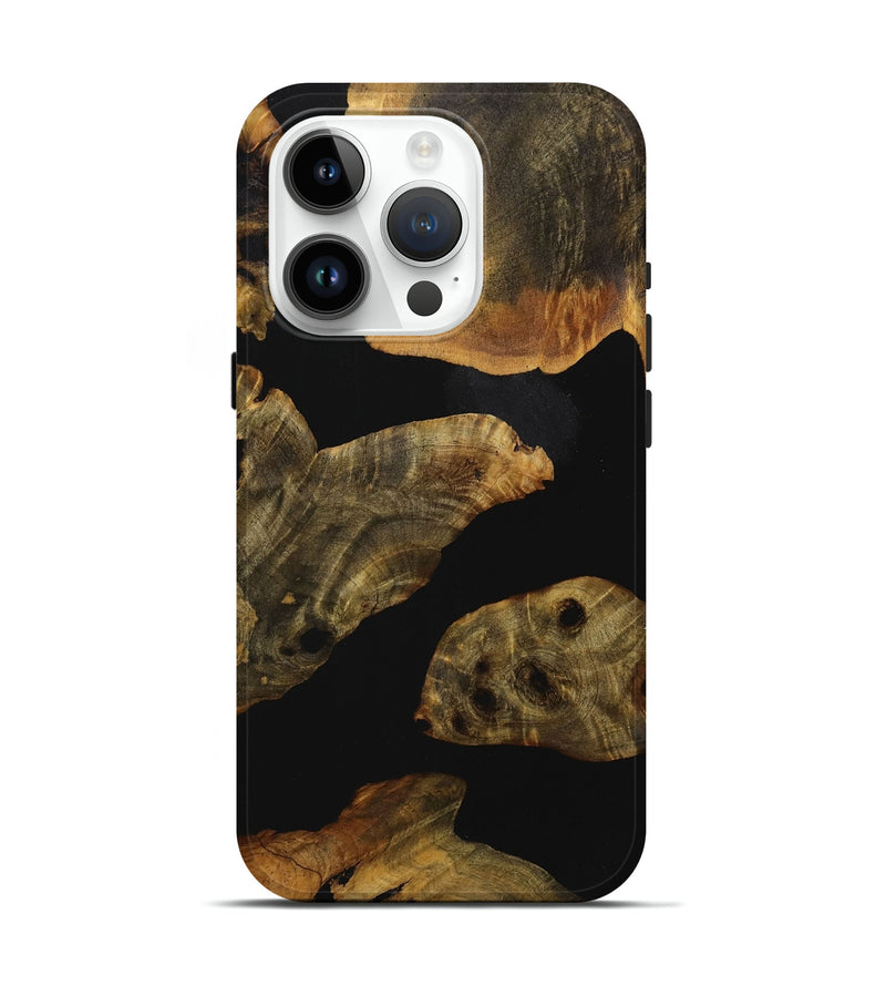 iPhone 15 Pro Wood Live Edge Phone Case - Paule (Pure Black, 728533)