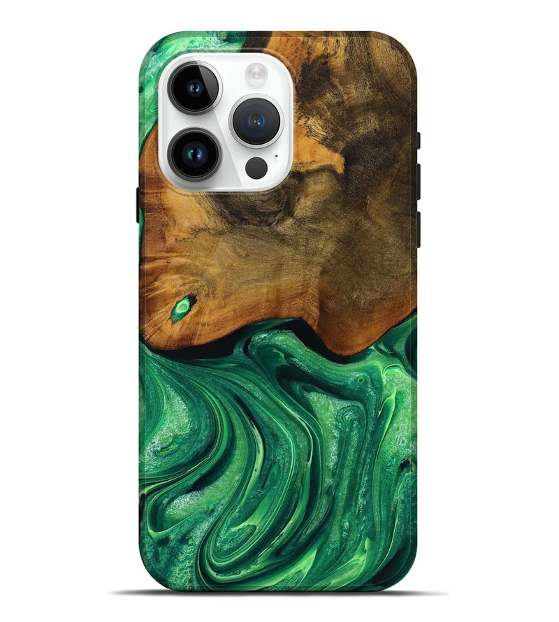 iPhone 15 Pro Max Wood Live Edge Phone Case - Phuoc (Green, 728545)