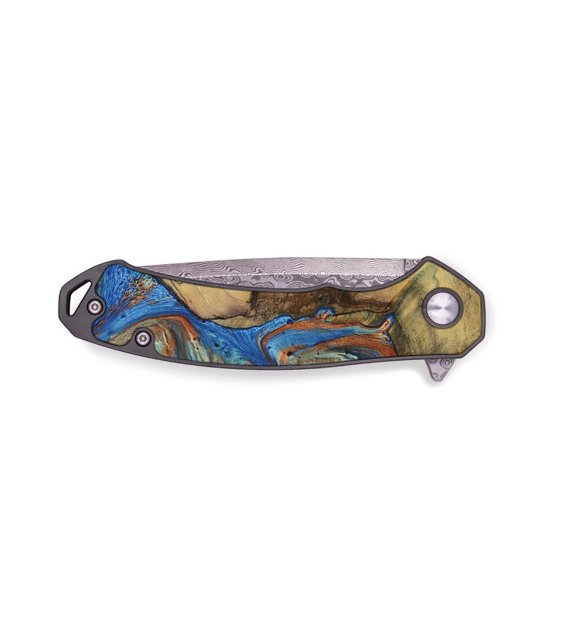 EDC Wood Pocket Knife - Gino (Teal & Gold, 728557)