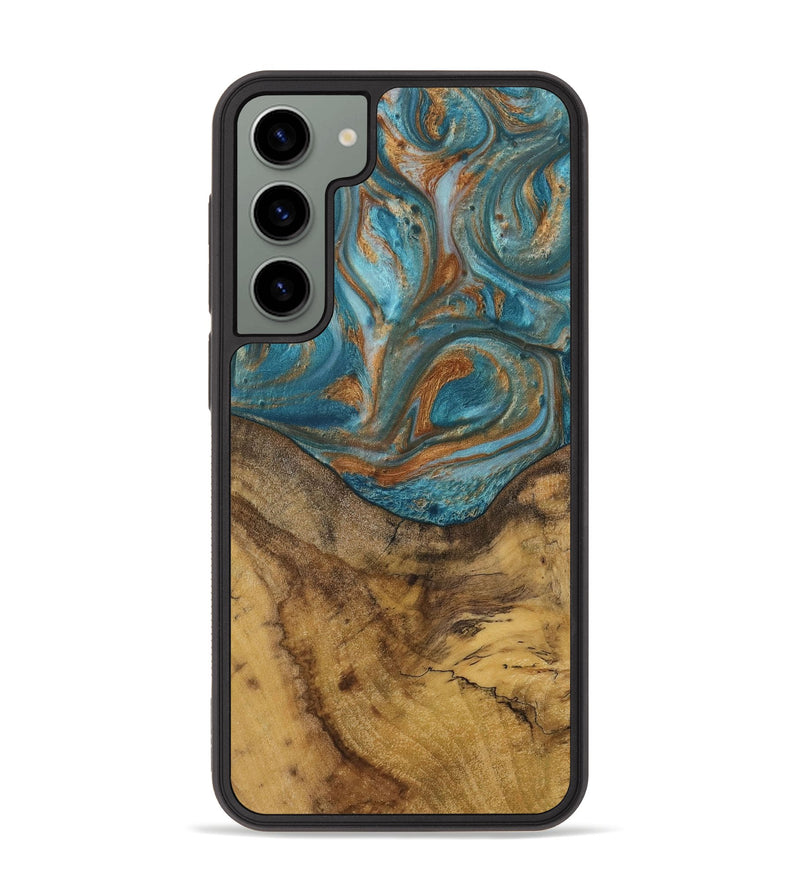 Galaxy S23 Plus Wood Phone Case - Hulst (Teal & Gold, 728635)