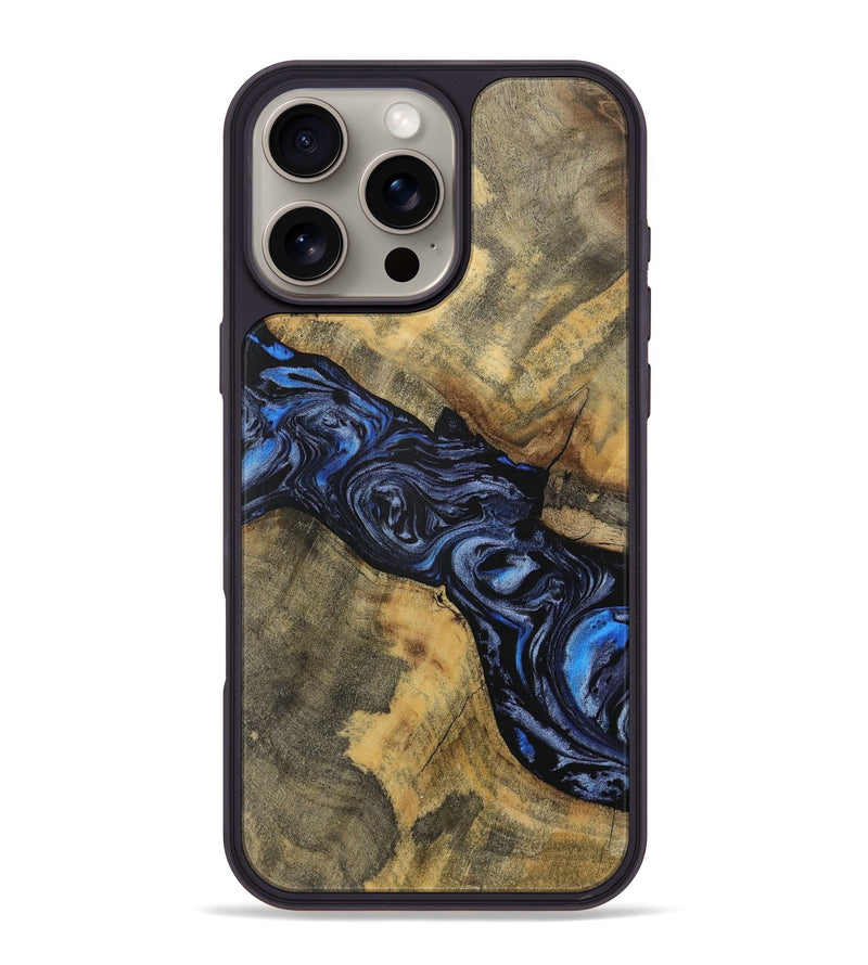 iPhone 16 Pro Max Wood Phone Case - Enver (Blue, 728693)