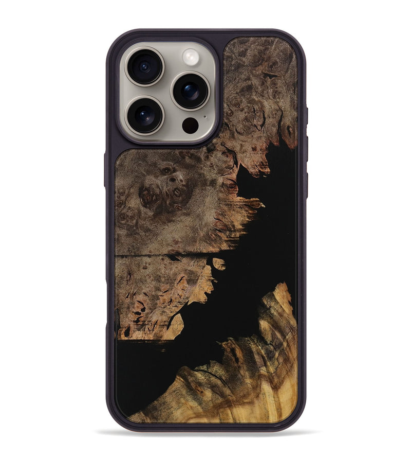 iPhone 16 Pro Max Wood Phone Case - Raymon (Pure Black, 728819)