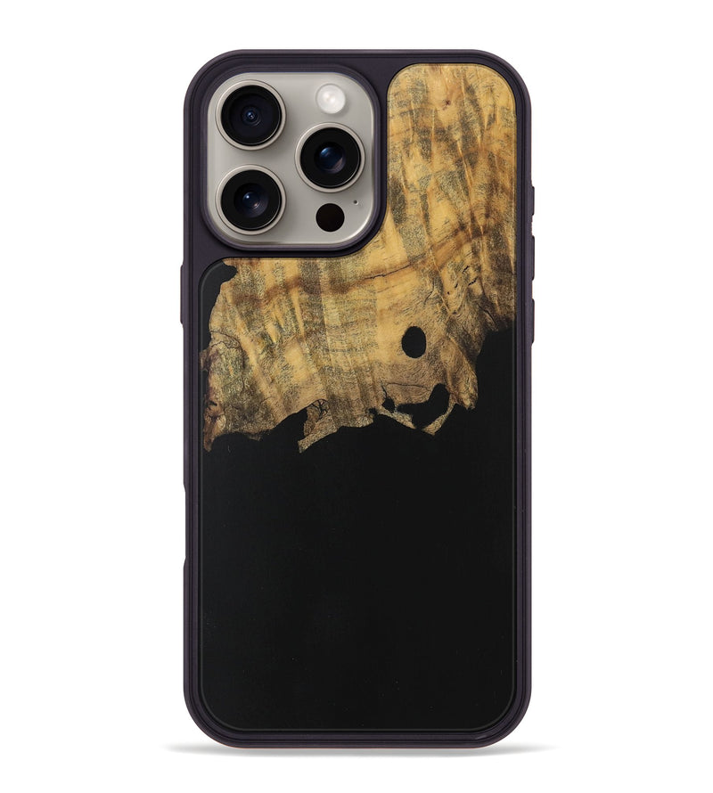 iPhone 16 Pro Max Wood Phone Case - Atlanta (Pure Black, 728860)