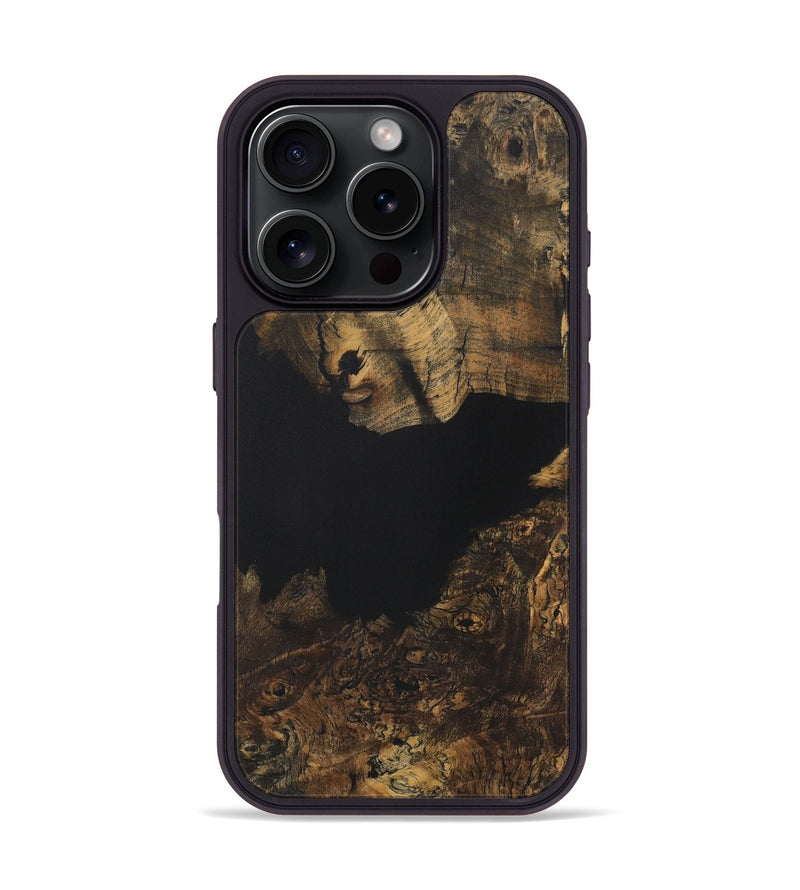 iPhone 16 Pro Wood Phone Case - Jackquelin (Pure Black, 728861)