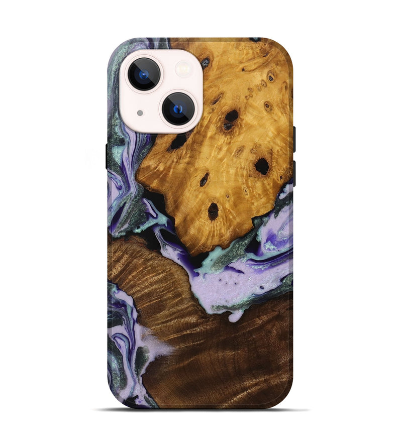 iPhone 14 Wood Live Edge Phone Case - Zouhi (Purple, 728887)