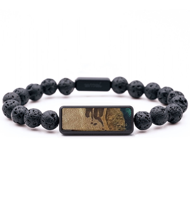 Lava Bead Wood Bracelet - Sidney (Wood Burl, 728951)