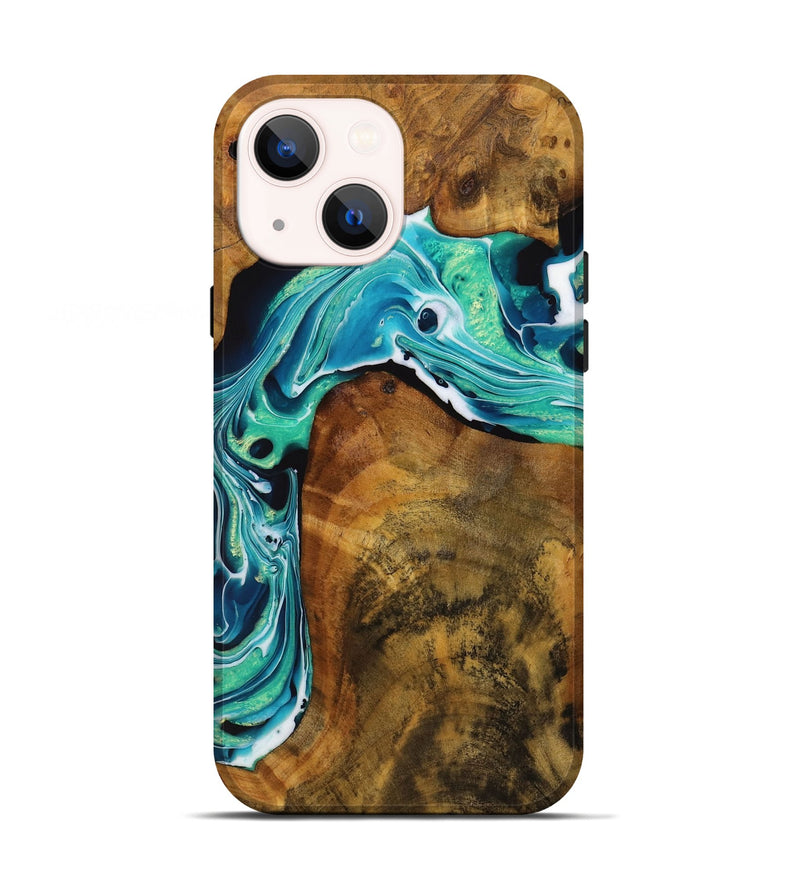 iPhone 13 Wood Live Edge Phone Case - Vlado (Blue, 728976)