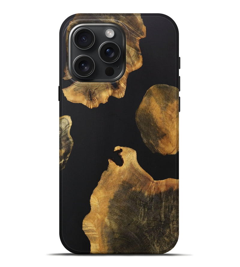 iPhone 16 Pro Max Wood Live Edge Phone Case - Russell (Pure Black, 728989)