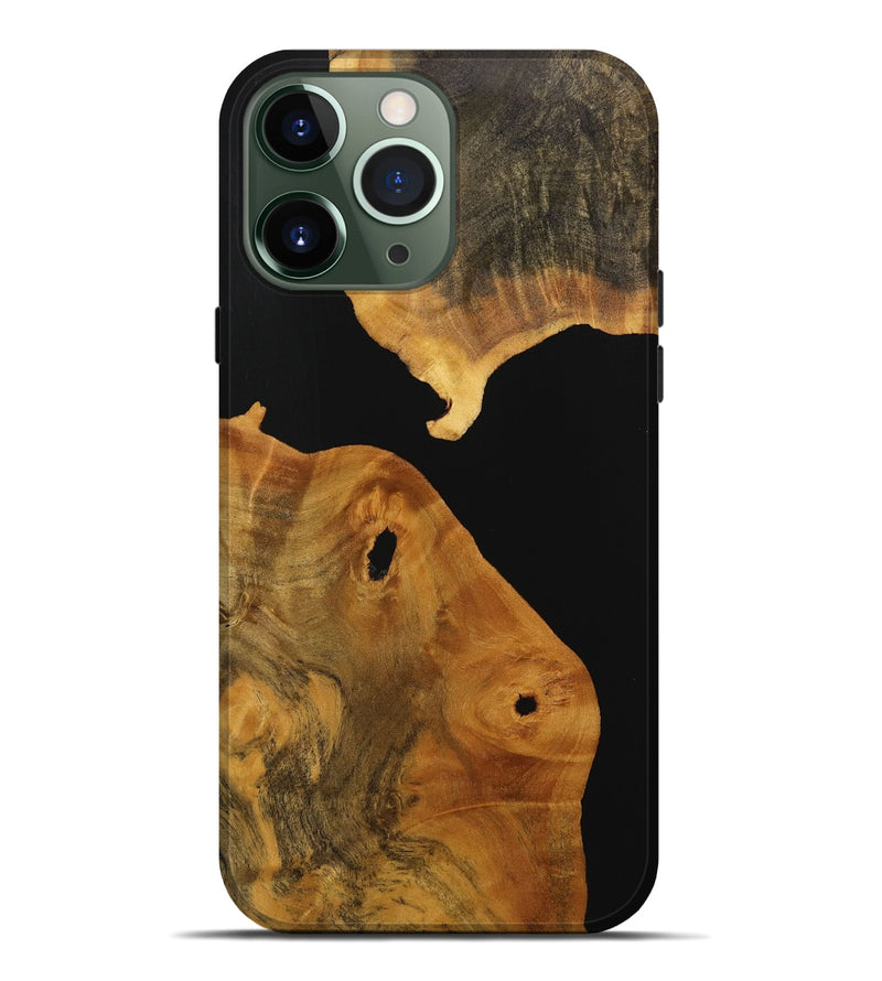 iPhone 13 Pro Max Wood Live Edge Phone Case - Rian (Pure Black, 728993)