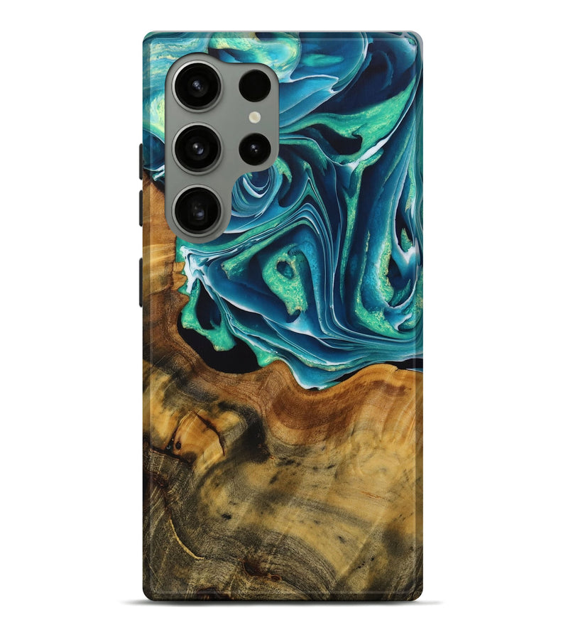 Galaxy S24 Ultra Wood Live Edge Phone Case - Rizwan (Green, 728996)