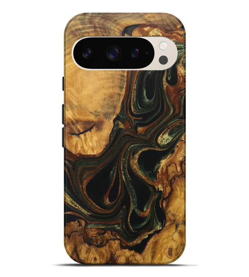 Pixel 9 Pro XL Wood Live Edge Phone Case - Merrie (Green, 729133)