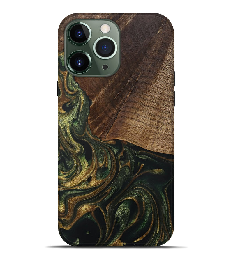 iPhone 13 Pro Max Wood Live Edge Phone Case - Alvie (Green, 729141)