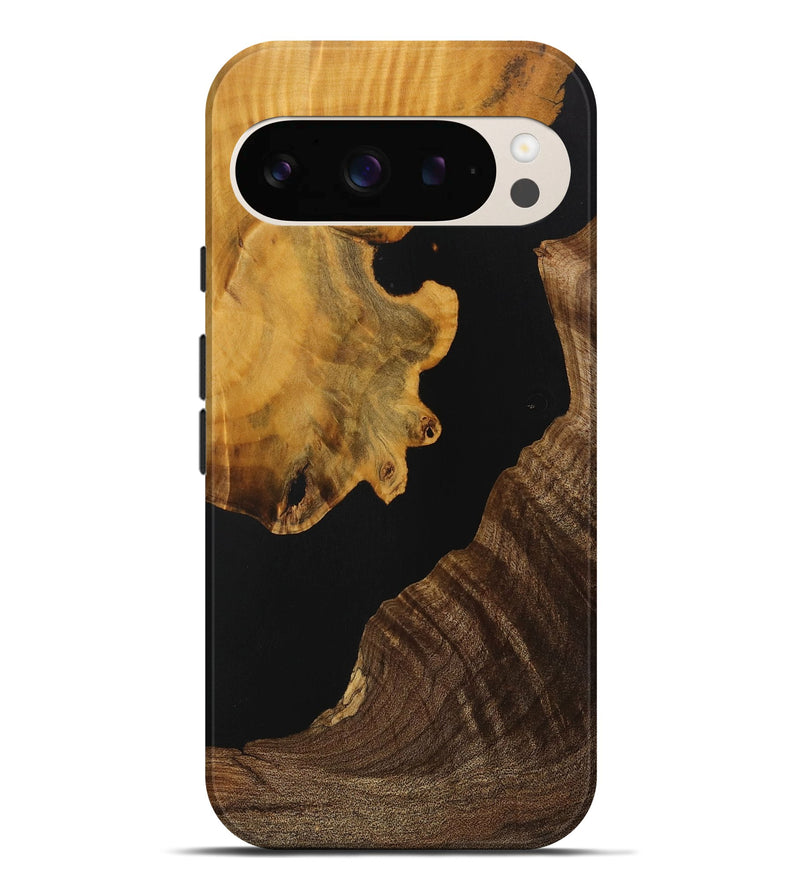 Pixel 9 Pro XL Wood Live Edge Phone Case - Hobson (Pure Black, 729155)