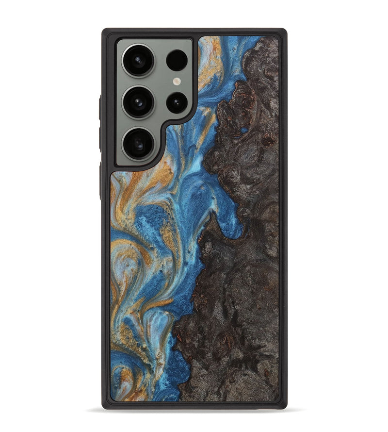 Galaxy S23 Ultra Wood Phone Case - Ryleigh (Teal & Gold, 729222)