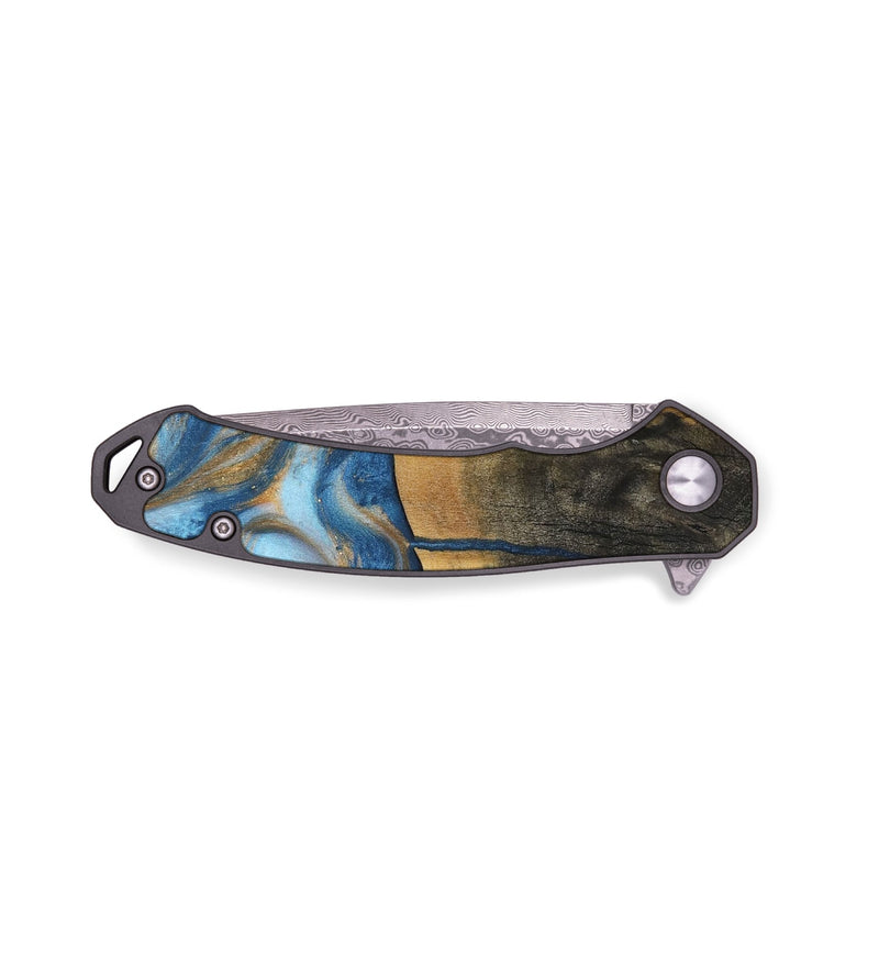 EDC Wood Pocket Knife - Mora (Teal & Gold, 729320)
