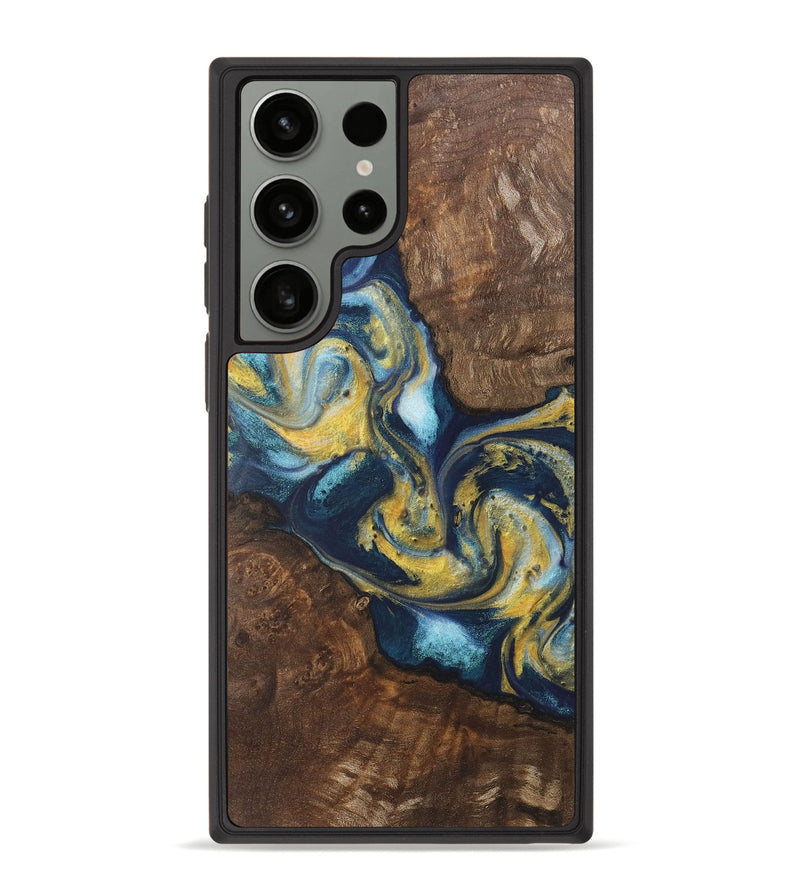 Galaxy S23 Ultra Wood Phone Case - Nealie (Teal & Gold, 729327)