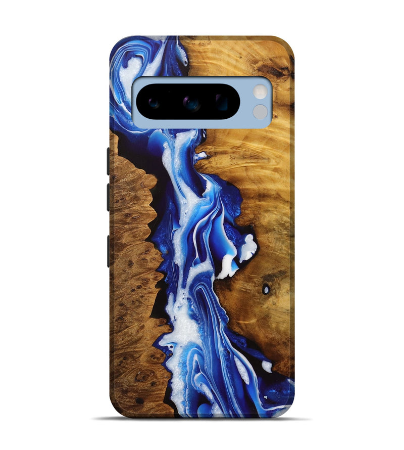 Pixel 8 Pro Wood Live Edge Phone Case - Doortje (Blue, 729369)