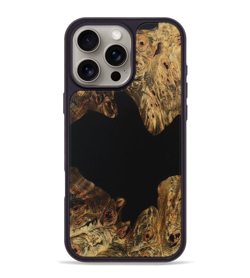 iPhone 16 Pro Max Wood Phone Case - Cindra (Pure Black, 729490)