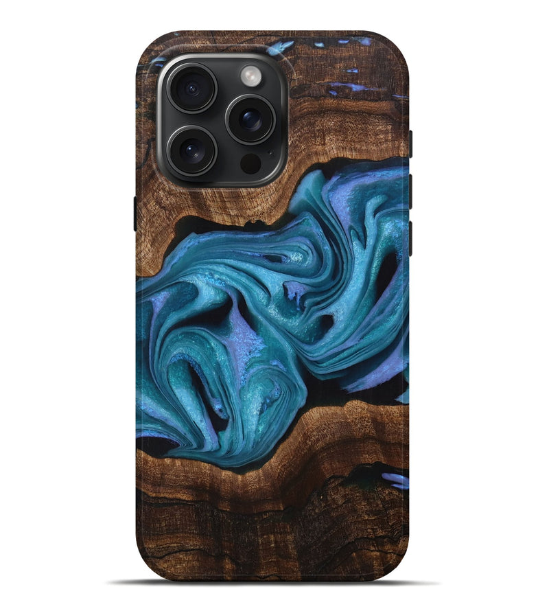 iPhone 16 Pro Max Wood Live Edge Phone Case - Kjell (Green, 729520)