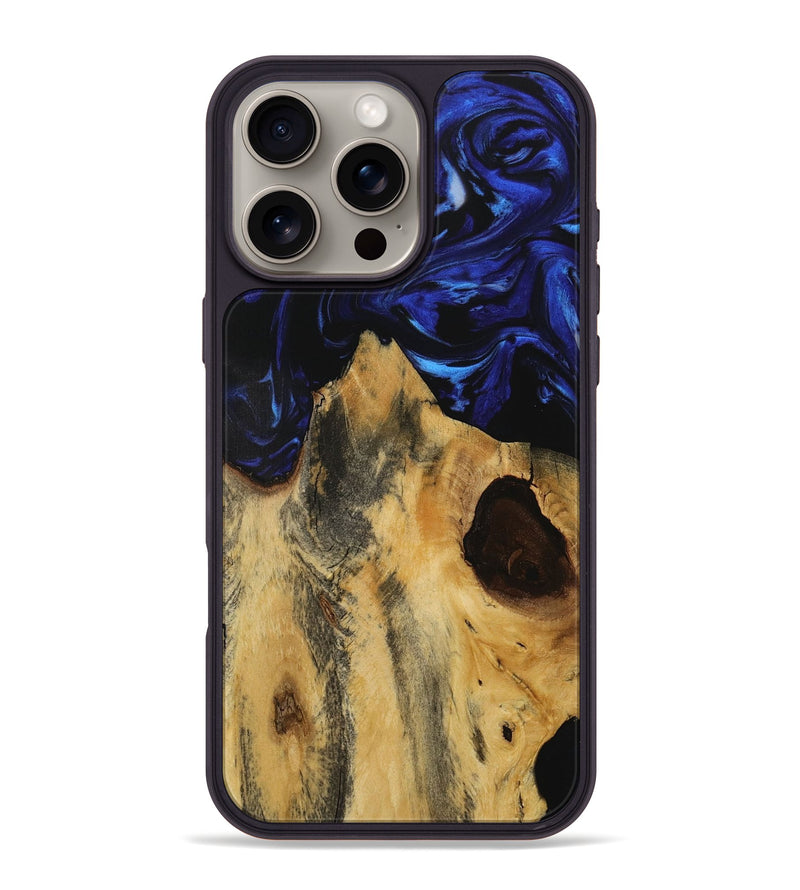 iPhone 16 Pro Max Wood Phone Case - Weringh (Blue, 729698)