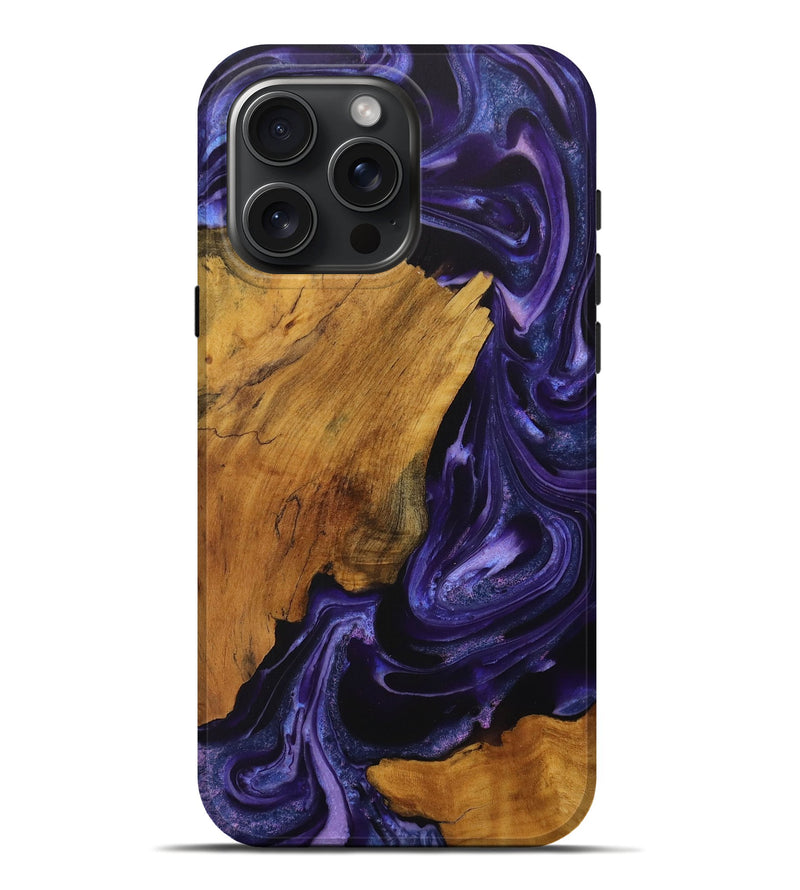 iPhone 16 Pro Max Wood Live Edge Phone Case - Daneen (Purple, 729712)
