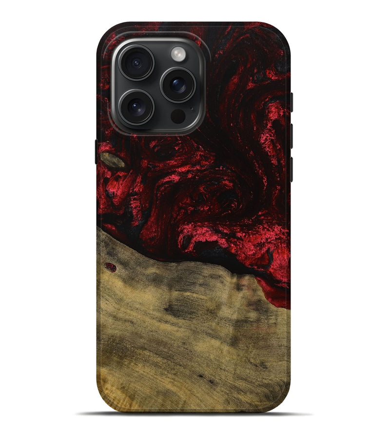 iPhone 16 Pro Max Wood Live Edge Phone Case - Medora (Red, 729715)