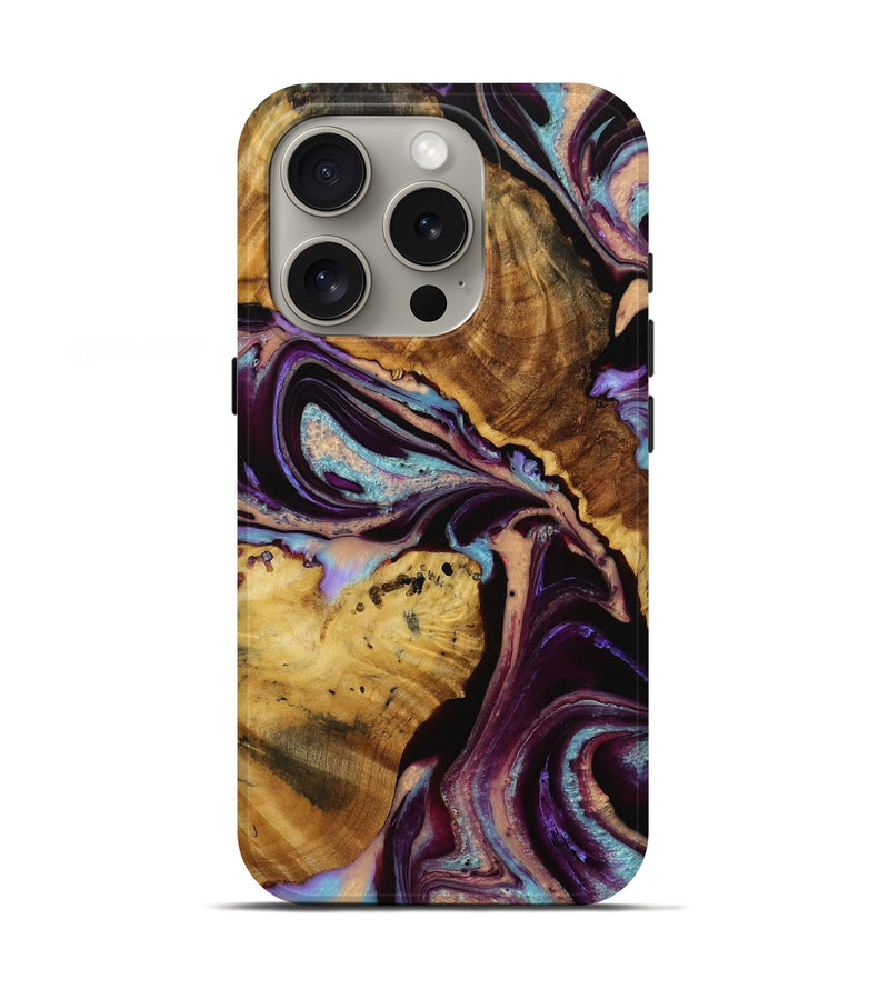 iPhone 16 Pro Wood Live Edge Phone Case - Toivo (Purple, 729717)