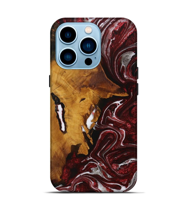 iPhone 14 Pro Wood Live Edge Phone Case - Denzil (Red, 729726)