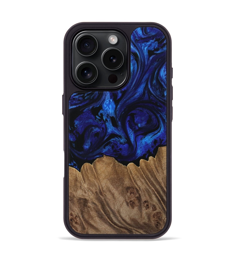 iPhone 16 Pro Wood Phone Case - Emett (Blue, 729770)