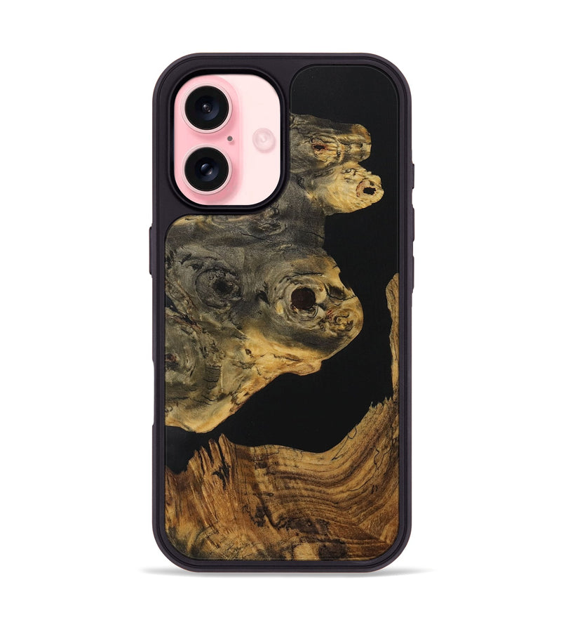 iPhone 16 Wood Phone Case - Mikayla (Pure Black, 729833)